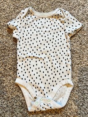 cloud island Cream and Black Polka Dot One-Piece
